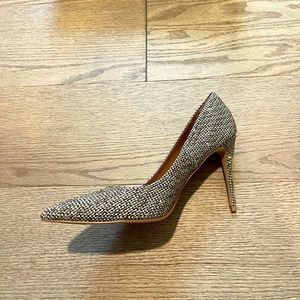NIB - Kurt Geiger Belgravia Court Heel - Gold Crystal Houndstooth - Size 8